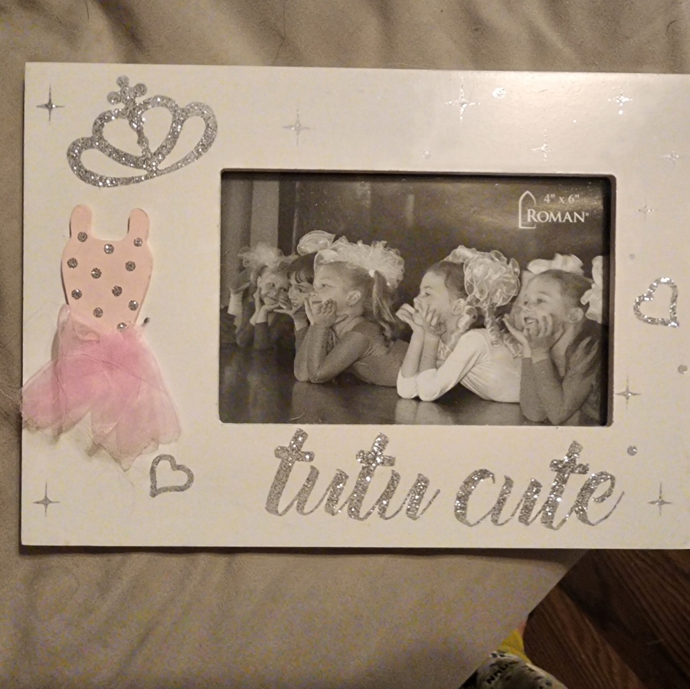 Roma Tutu Cute Wall Frame with Silver and Pink Accents